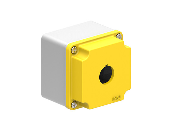 METAL CONTROL STATION 1 HOLE YELLOW