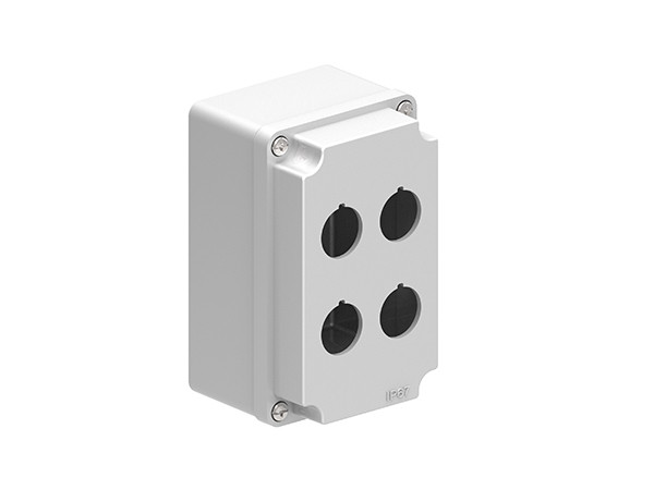 METAL CONTROL STATION 2X2 HOLES GREY