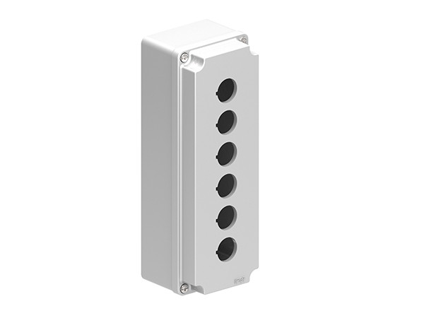 METAL CONTROL STATION 6 HOLES GREY