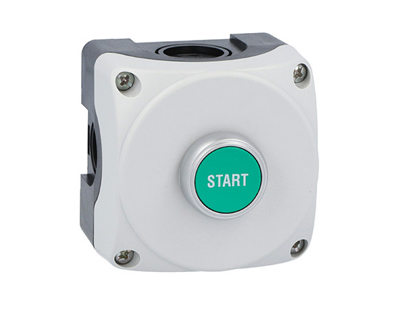 CTRL STATION GREY P.B. GREEN FLUSH "START" 1NO