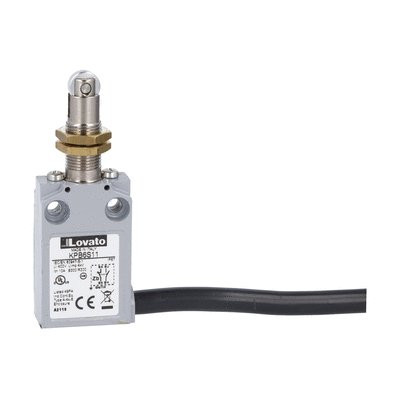 PREWIRED METAL ROLLER PLUNGER 1NO+1NC M12 NUT FIXING