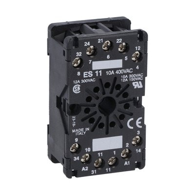 11-PIN SOCKET FOR SCREW FIXING OR ON 35mm DIN RAIL