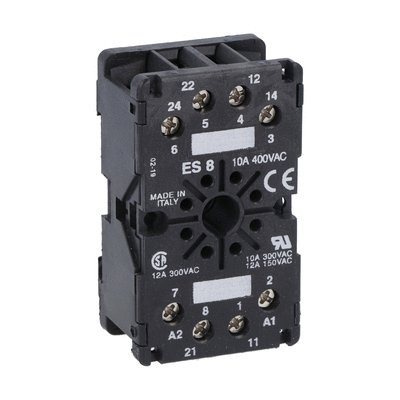 8-PIN SOCKET FOR SCREW FIXING OR ON 35mm DIN RAIL