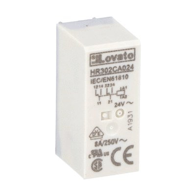 MINIATURE RELAY 24VAC 2 C/O 8A