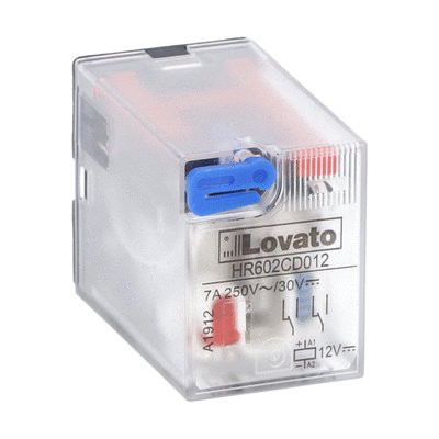 INDUS. RELAY W/LED & MECH. ACT. 12VDC 2 C/O 7A