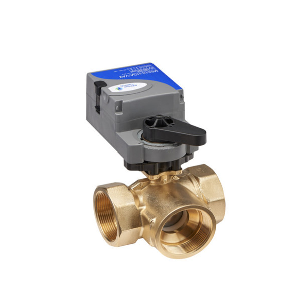 Johnson Controls Valves VG1845AN+9T4IGA Three-Way, Stainless Steel Trim, NPT End Connections Ball Valves with NonSpring Return Electric Actuators