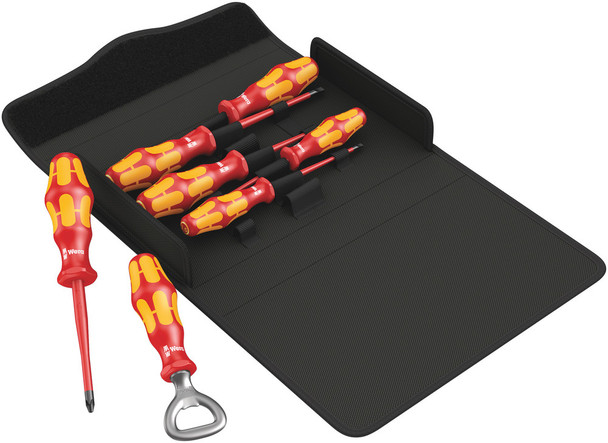 Insulated tools, blades partly with reduced diameter for safe working at up to 1,000 Volt