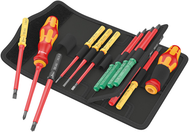 2 VDE-insulated Kraftform 817 VDE blade-holding screwdrivers with anti-roll protection