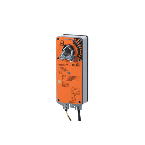 Fire & Smoke Actuator, 70 in-lb [8 Nm] from 32...350°F [0...177°C], Spring return, AC 120 V, On/Off, 2 x SPDT