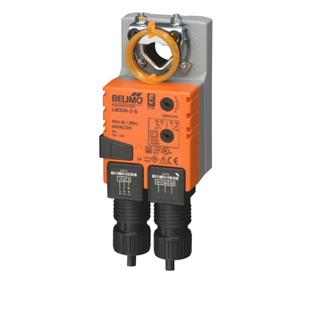 Damper Actuator, 45 in-lb [5 Nm], Non fail-safe, AC/DC 24 V, On/Off, Floating point, 1 x SPDT