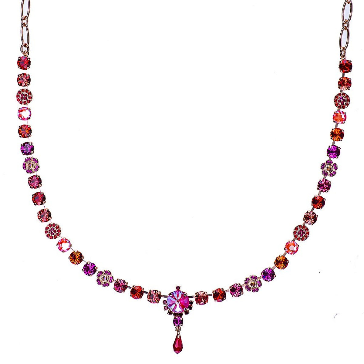 Mariana Petite Necklace with Rivoli Center Cluster in Hibiscus