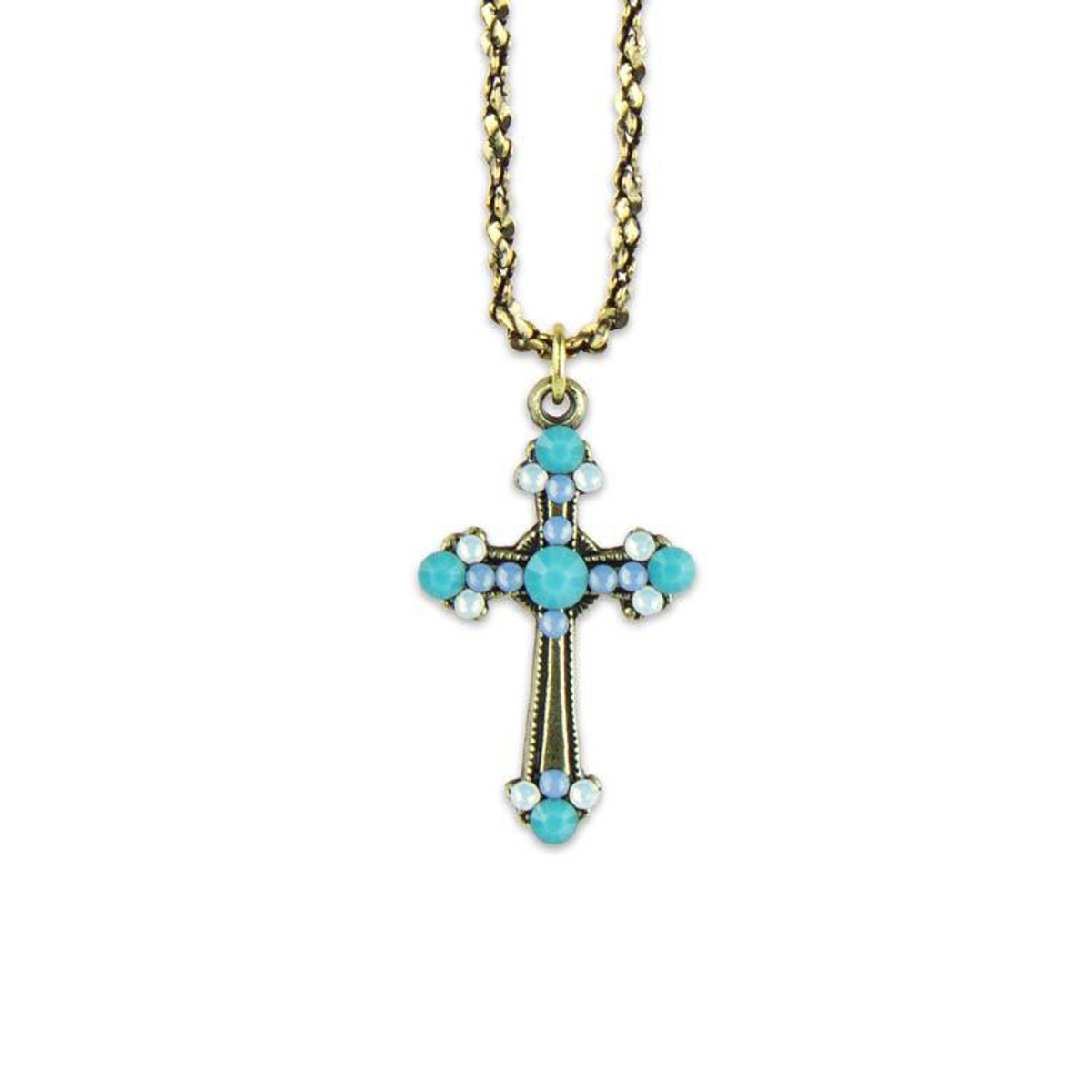 Anne Koplik Zephyrine Inspired Turquoise Cross Necklace