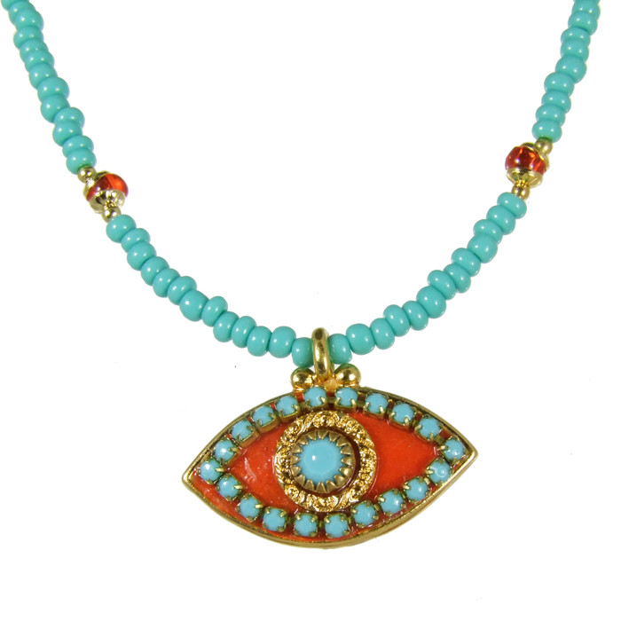 Protection Against Evil Eye Pink, Medium Eye with Blue Center