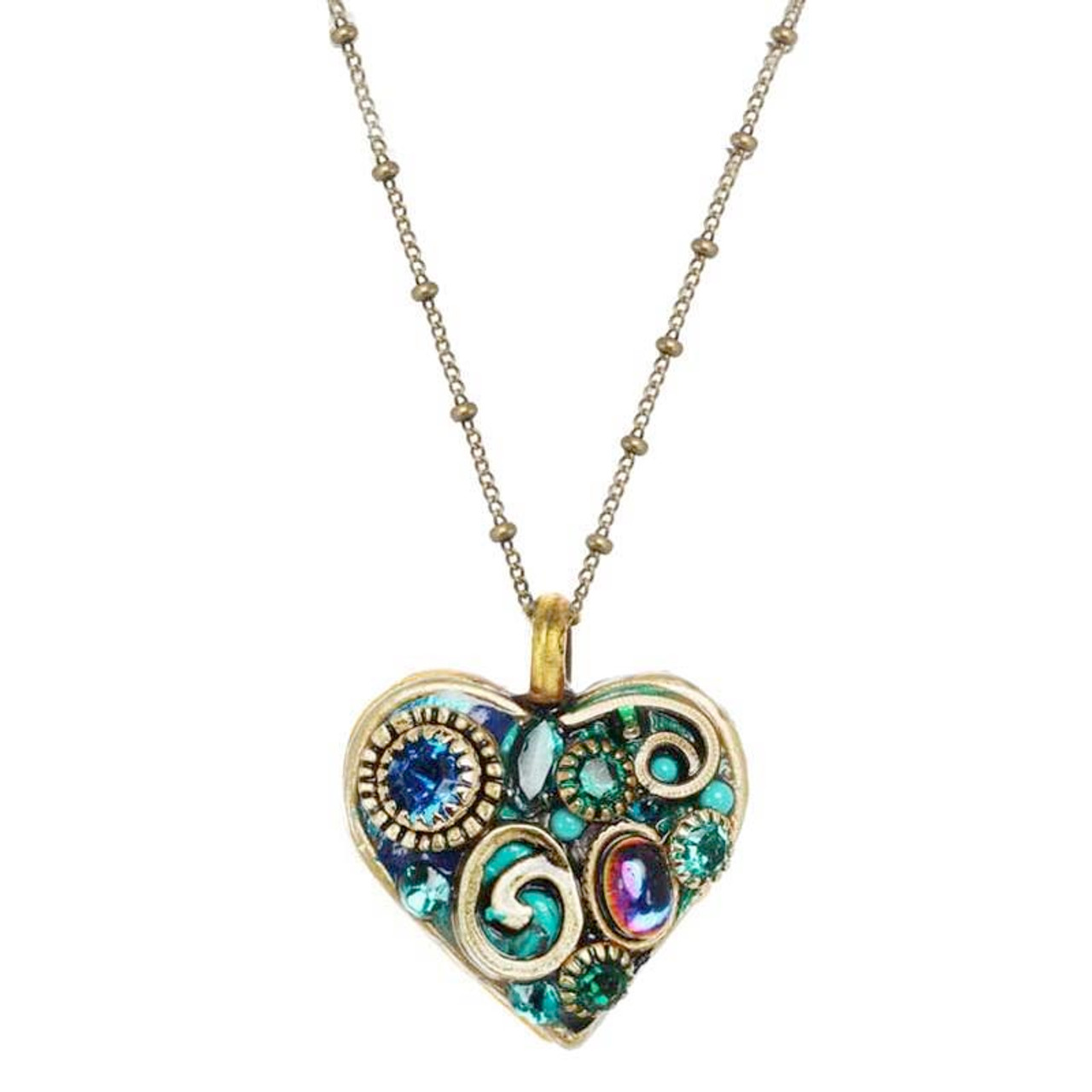 Michal Golan Emerald Necklace In Blue