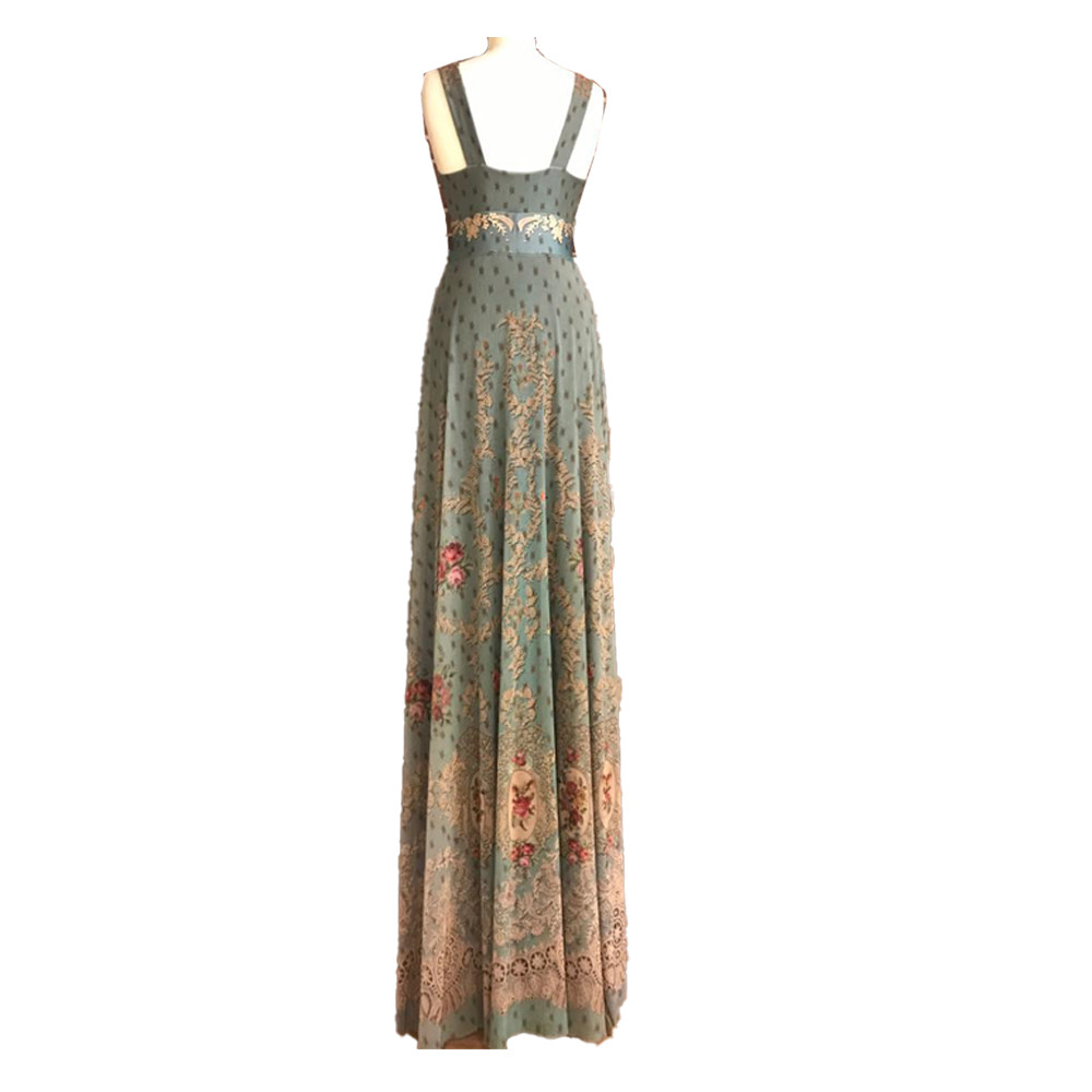 Michal Negrin ❤️花柄ノースリーブマキシワンピース　キラキラ石【M】 Michal Negrin Fashionable Swarovski crystals Maxi Dress Size M