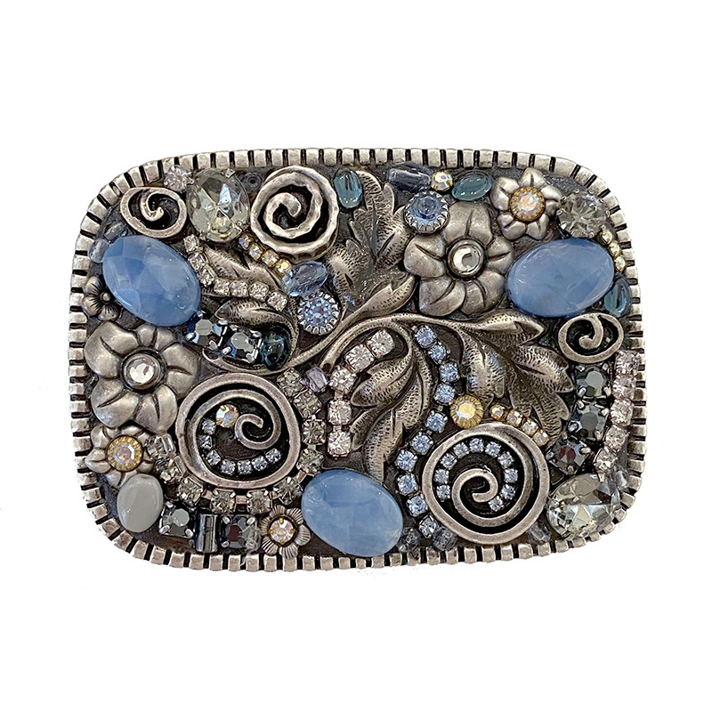 Michal Golan Designer Belt Buckle Vintage Michal Golan Multicolor Gemstones Slide Buckle Brown  main image 3