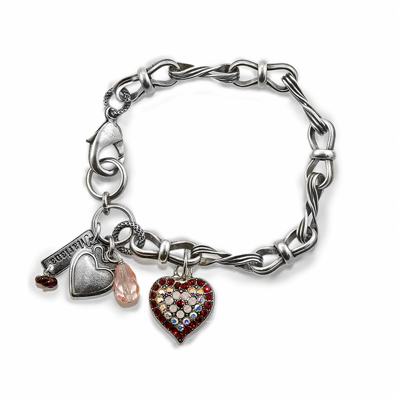 Luxury Double Chain Heart Lock Monogram Chain Bracelet