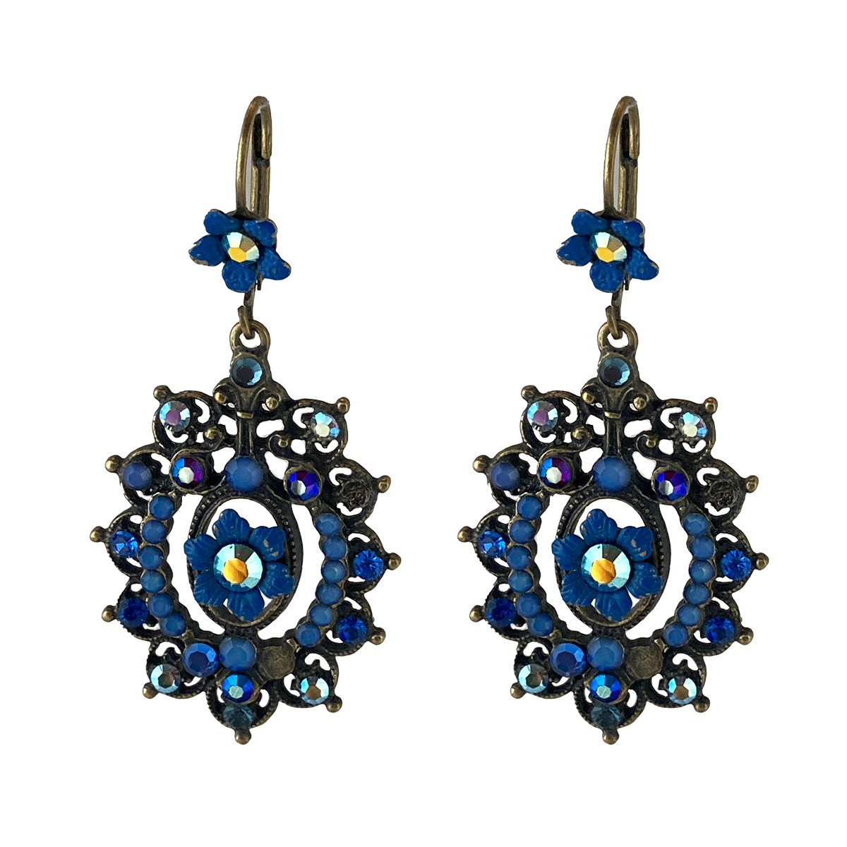 Michal Negrin Seawater Flower Hook Earrings