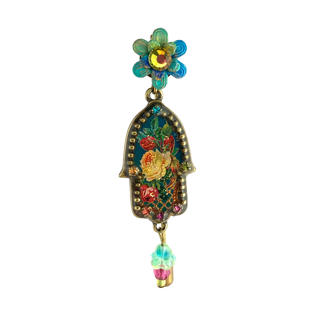 Michal Negrin Flower Hamsa Brooch - Main Image