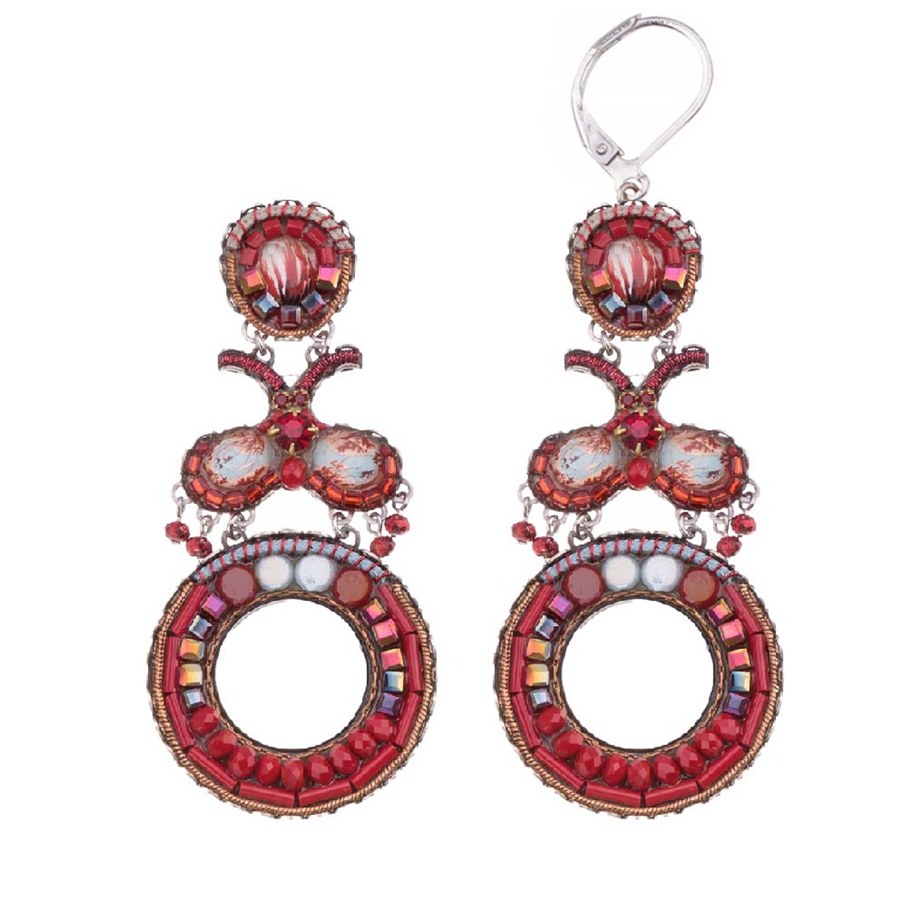 Ayala Bar Red Roses Wine Earrings