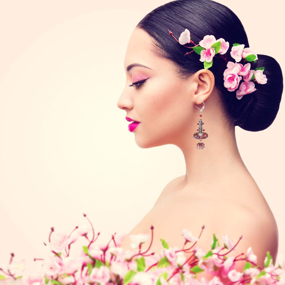 Ayala Bar Red Roses French Wire Earrings - Main Image