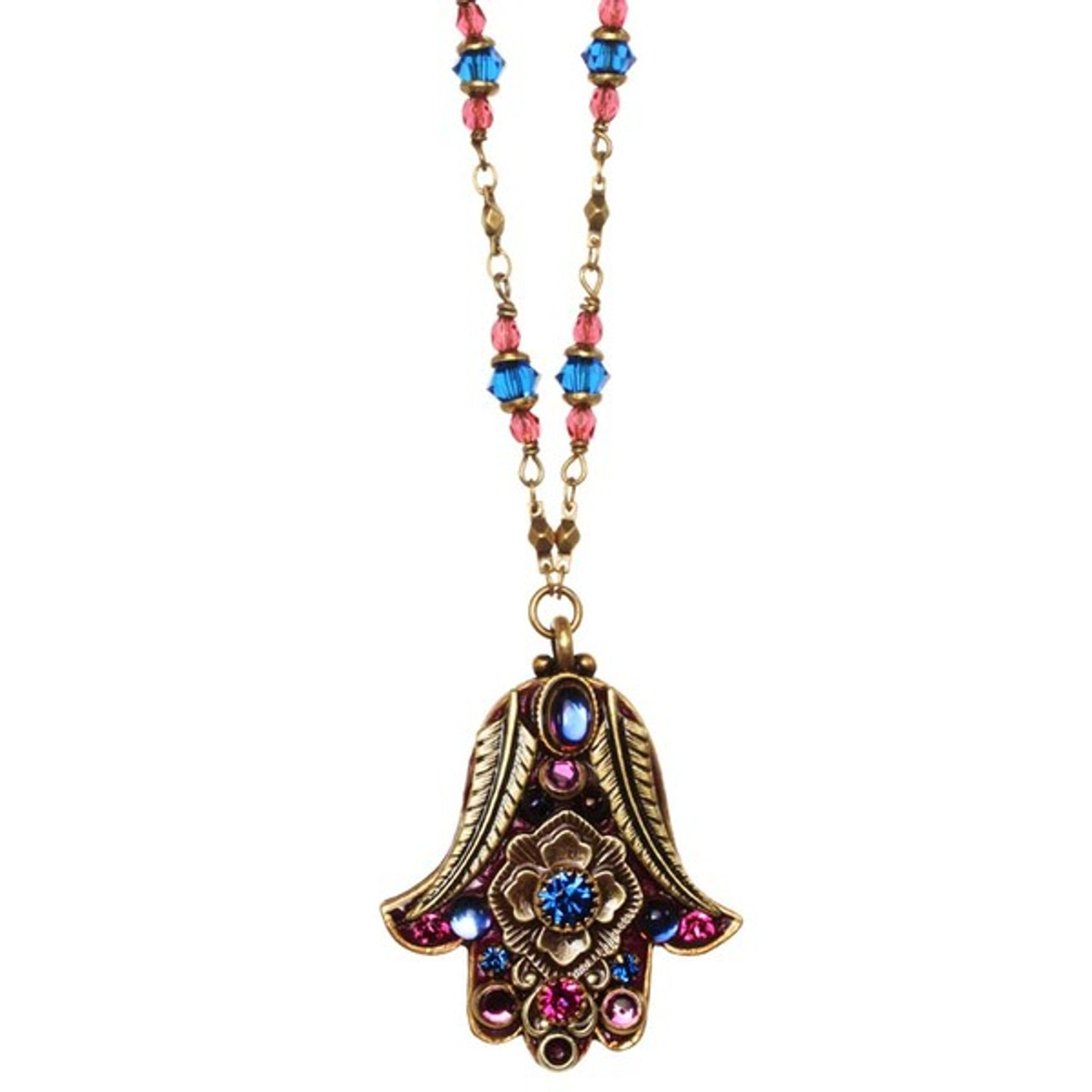 Light blue Hamsa Hand Necklace