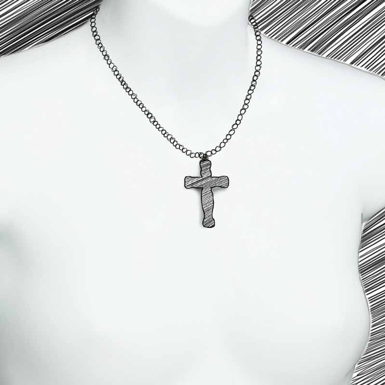 Genuine Large Heavy Sterling Silver Huge Cross Pendant + Necklace Kerb –  Kaedesigns Jewellery