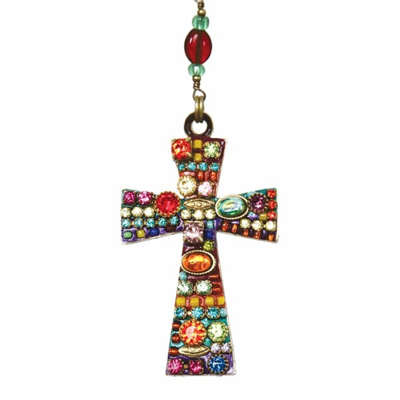 Large Multibright Cross Necklace