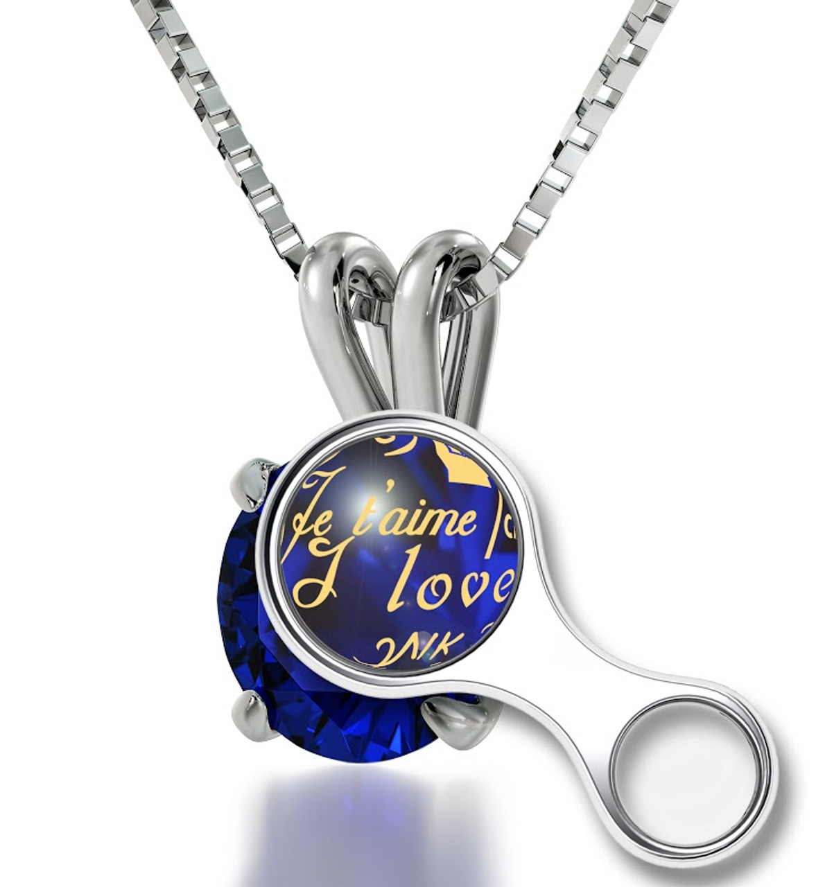 Nano Jewelry 925 Sterling Silver I Love You Necklace for Women in 12 Langua 