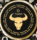 Black Inspirational Jewelry Taurus Zodiac Wheel Necklace