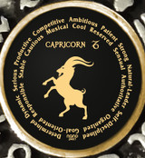 Nano Jewelry Black Capricorn Zodiac Wheel Necklace
