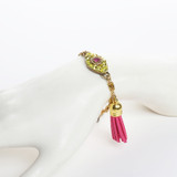 Michal Golan Dazzling Yellow and Pink Eye Charm Bracelet