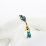 Michal Golan Dazzling Cyan Eye Charm Bracelet