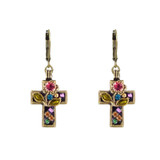 Michal Golan Small midnight garden cross earrings