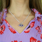 Michal Golan Deep Purple Evil Eye Necklace