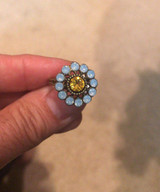 Michal Negrin Crystal Flower Adjustable Ring