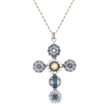 Michal Golan Blue Frost Cross Necklace