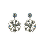 Michal Golan Blue Frost Flower Earrings