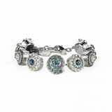 Mariana Extra Luxurious Shell and Flower Bracelet inBlue Morpho