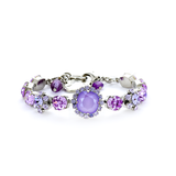 Mariana Oval and Cushion Cut Halo Bracelet in Violet