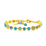 Mariana Petite Flower and Cluster Bracelet in Turquoise