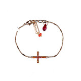 Mariana Petite Cross Chain Bracelet in Hibiscus