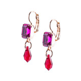 Mariana Petite Emerald Cut Leverback Earring in Hibiscus