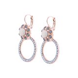 Mariana Cluster Circle Leverback Earrings in Earl Grey