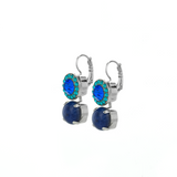 Mariana Double Stone Leverback Earrings in Serenity