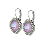 Mariana Octagon Halo Leverback Earrings in Romance