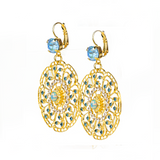 Mariana Filigree Leverback Earrings in Blue Morpho