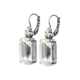 Mariana Large Emerald Cut Bridal Leverback Earrings On A Clear Day