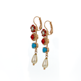 Mariana Triple Stone Earrings in Happiness