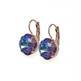 Mariana Lovable Cushion Cut Leverback Earrings Angle in Sun Kissed Plum